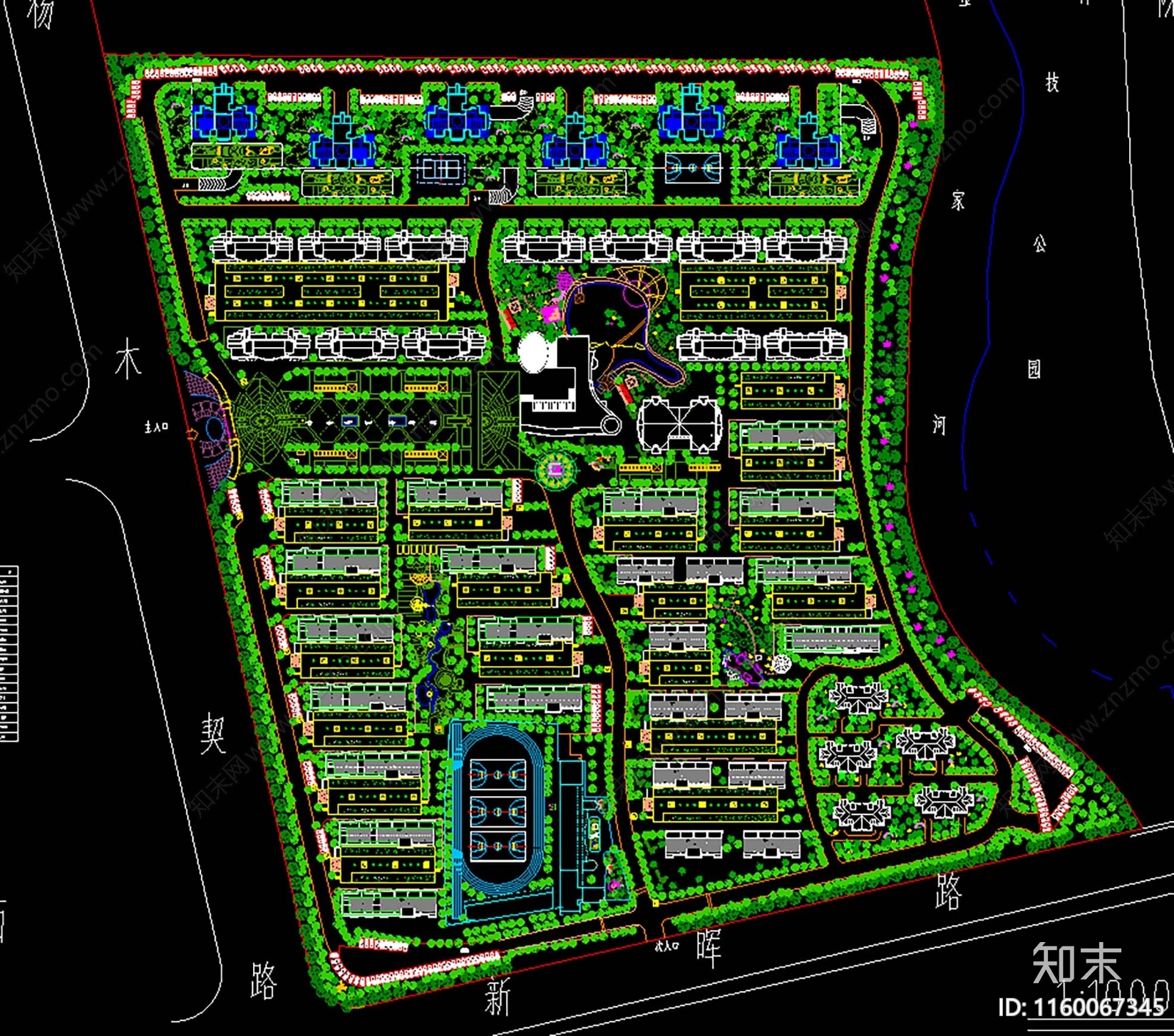 住宅小区平面图合集cad施工图下载【ID:1160067345】