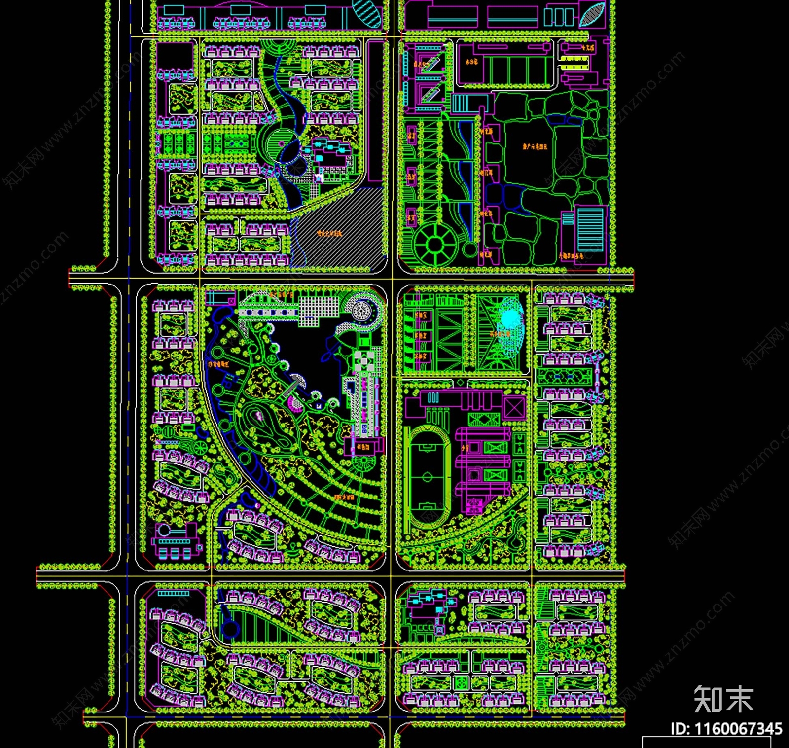 住宅小区平面图合集cad施工图下载【ID:1160067345】