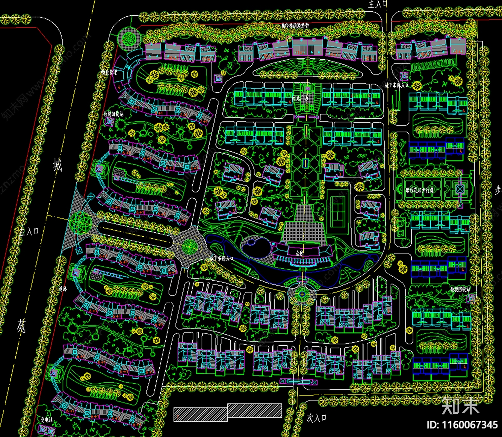 住宅小区平面图合集cad施工图下载【ID:1160067345】
