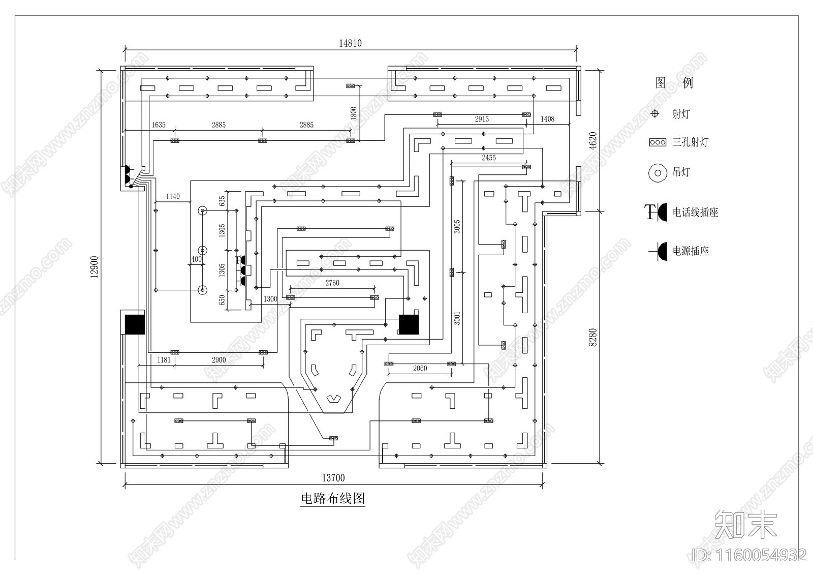 大型实木门专卖店设计图cad施工图下载【ID:1160054932】