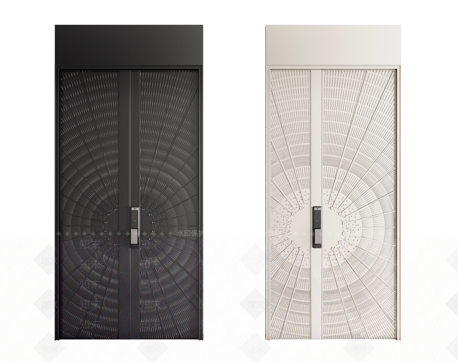 现代入户门双开门3D模型下载【ID:1160056227】