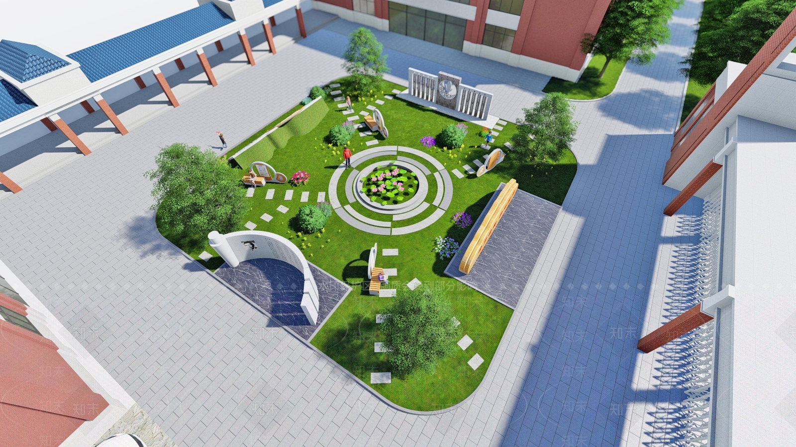 学校广场SU模型下载【ID:1160100388】