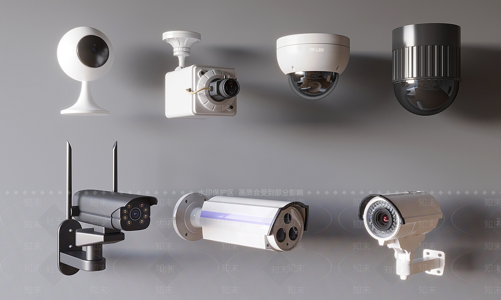 现代监控摄像头3D模型下载【ID:1160062587】