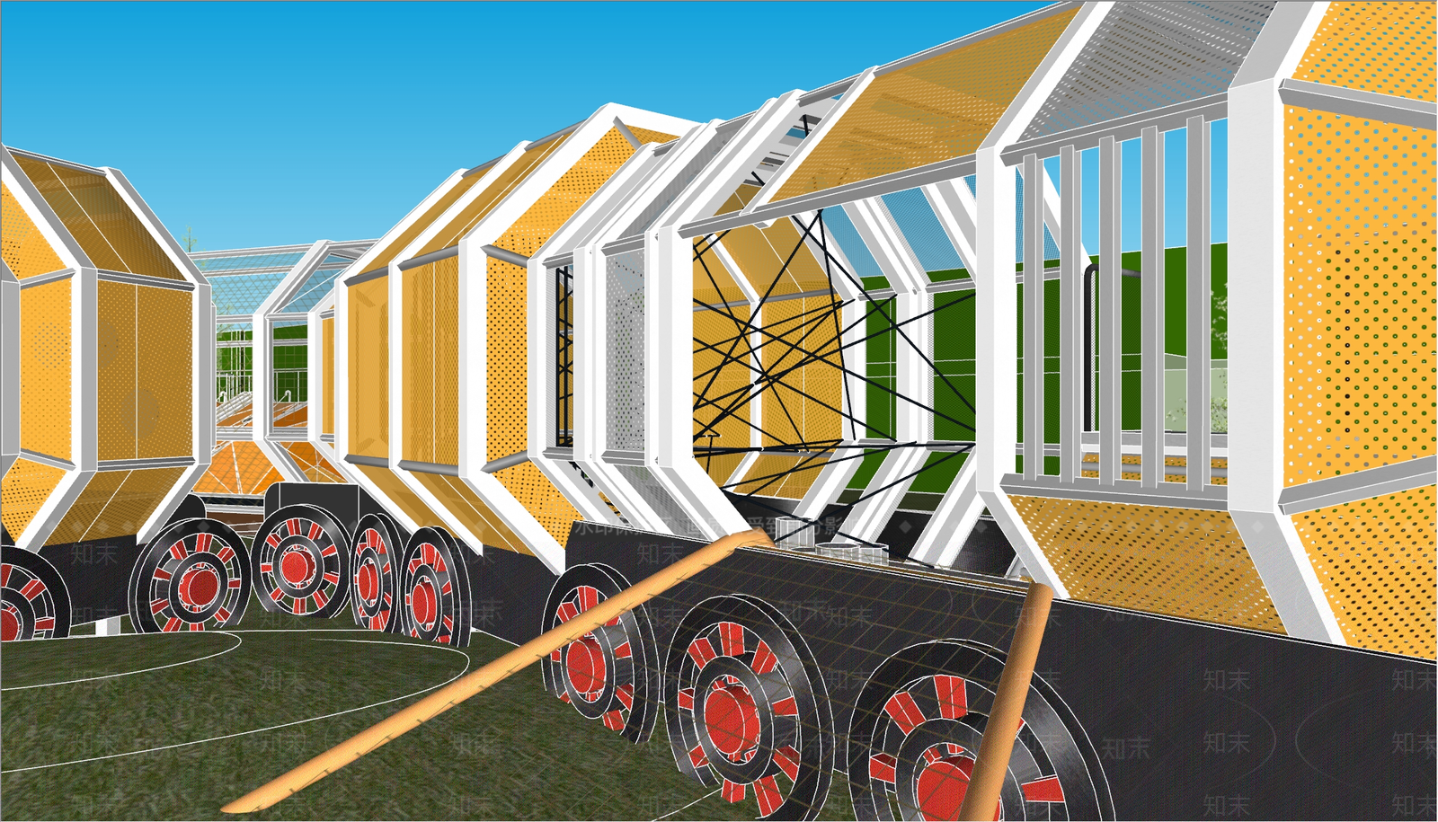 火车儿童乐园SU模型下载【ID:1160064376】