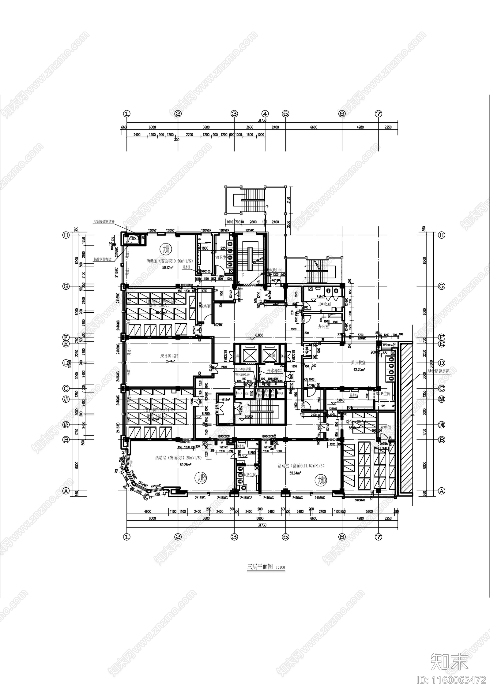 现代简单办公楼建cad施工图下载【ID:1160065472】