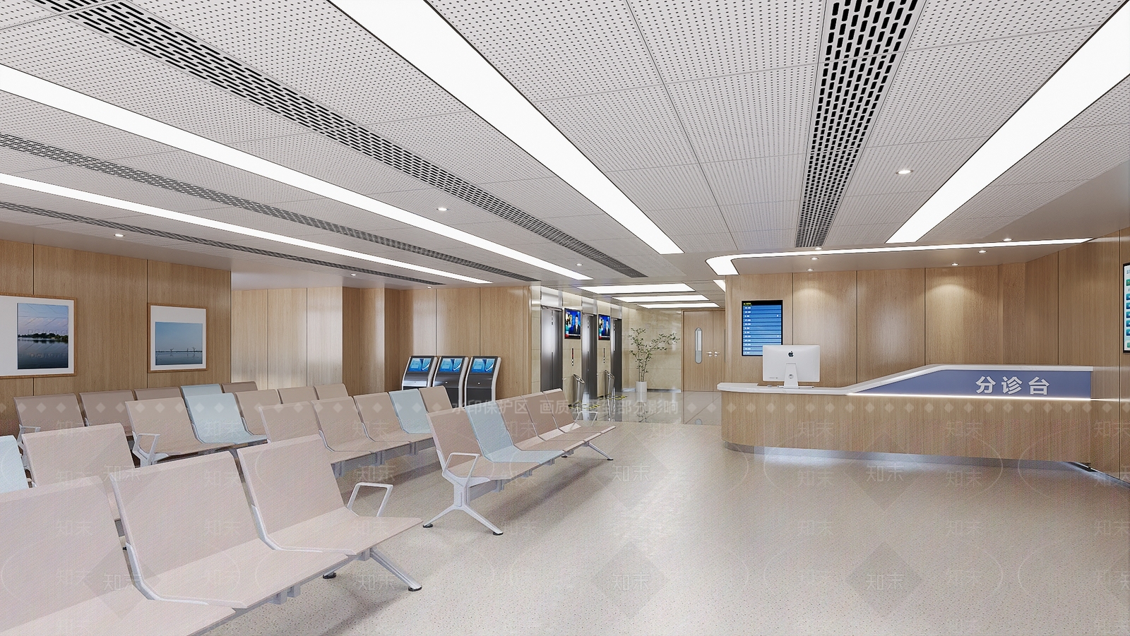 现代医院等候区3D模型下载【ID:1160066499】