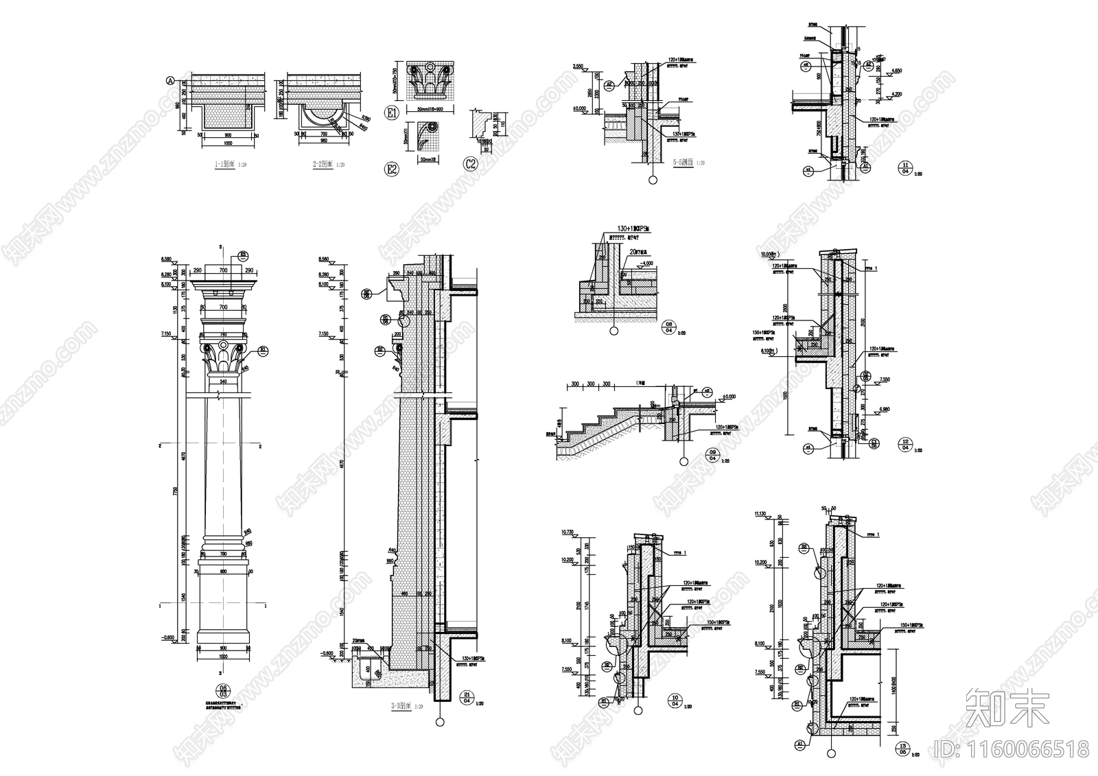 某欧式风格二层物业用房建施图cad施工图下载【ID:1160066518】