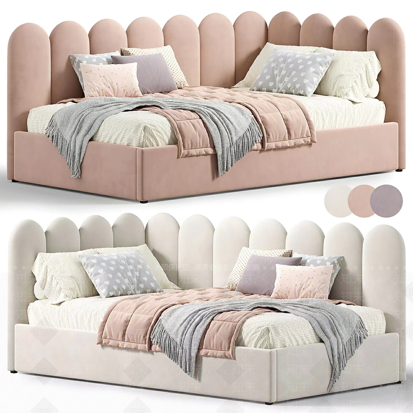 现代儿童床3D模型下载【ID:1160069274】