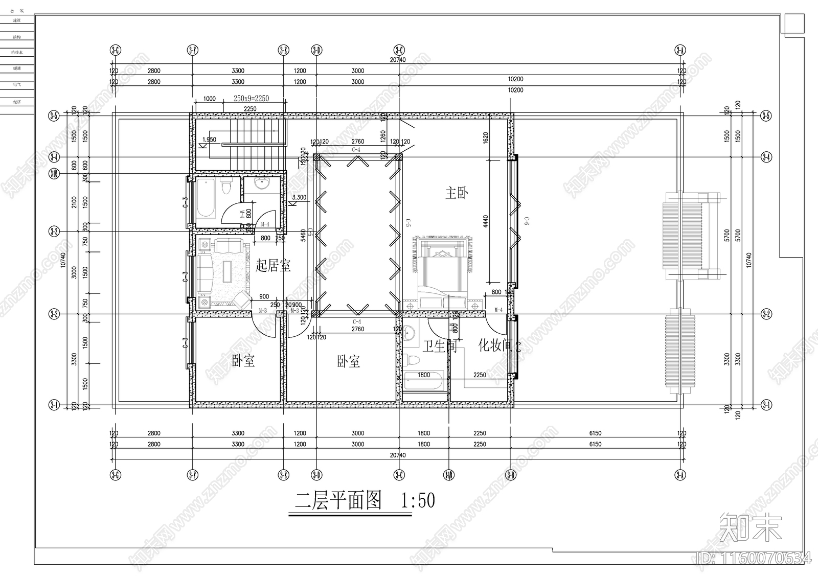 中式风格别墅院落建筑图cad施工图下载【ID:1160070634】