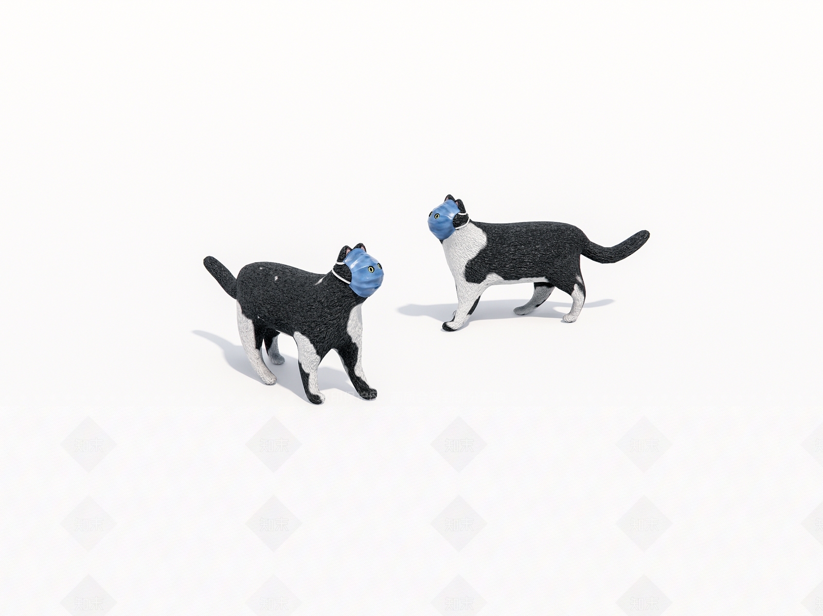 卡通戴口罩的猫SU模型下载【ID:1160070793】