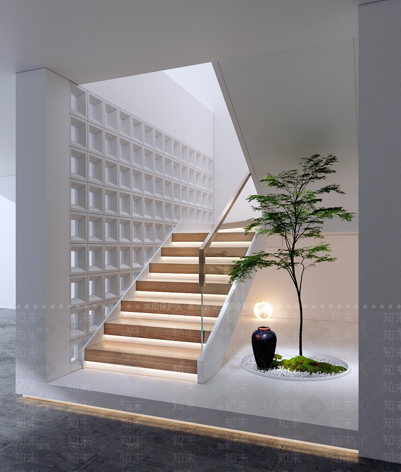 现代楼梯SU模型下载【ID:1160074089】