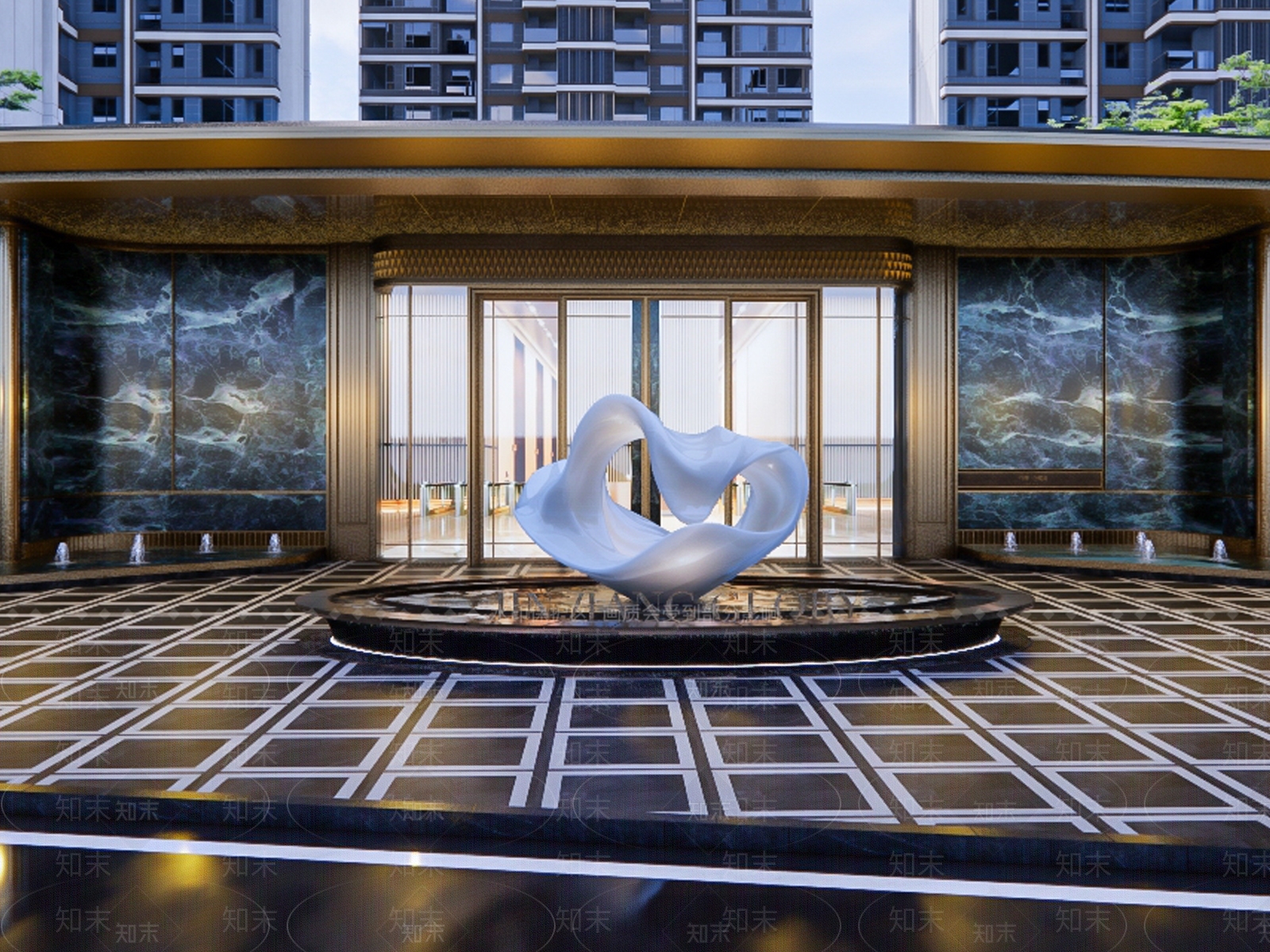 现代抽象雕塑SU模型下载【ID:1160102610】