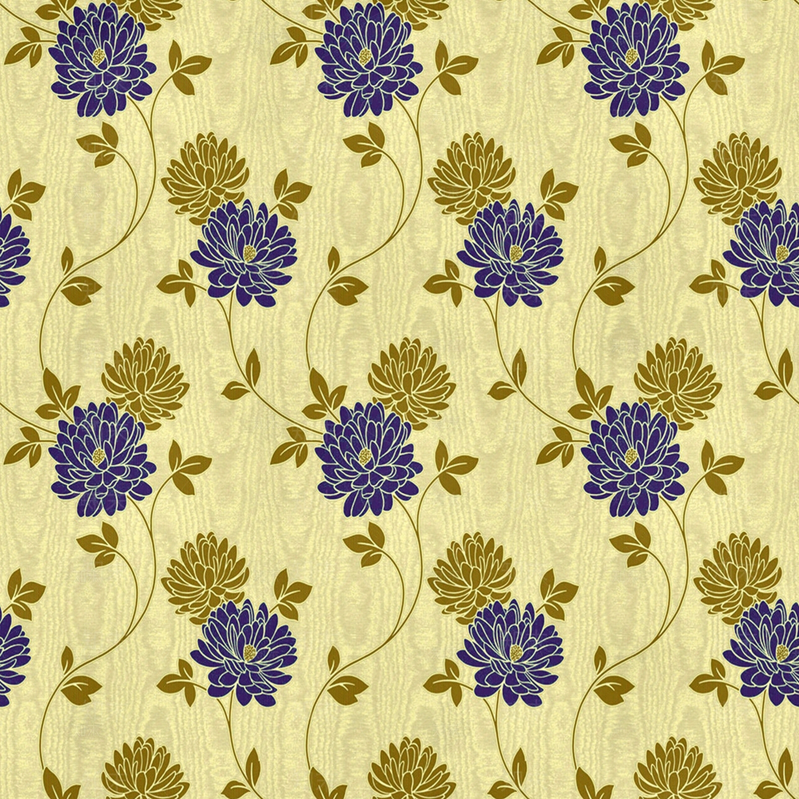 无缝黄色欧式田园风格碎花花纹图案壁纸壁布墙布贴图下载【ID:1160084860】