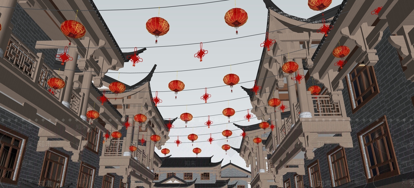 灯笼SU模型下载【ID:1160085233】