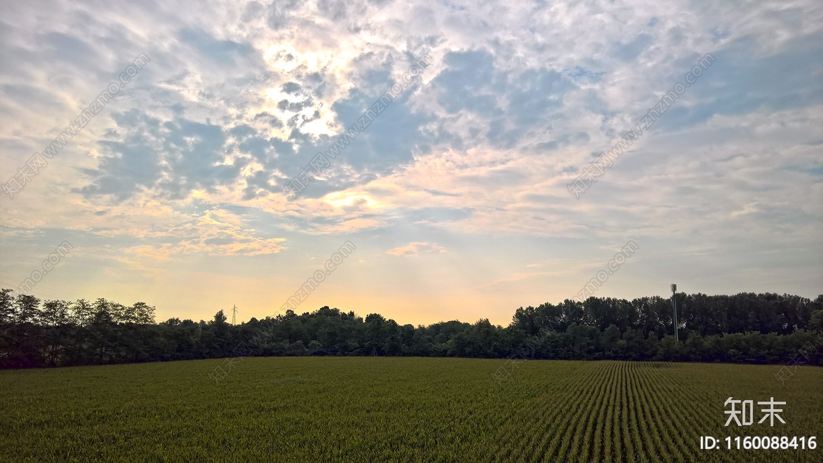 日出日落多云的天空景观风景贴图下载【ID:1160088416】