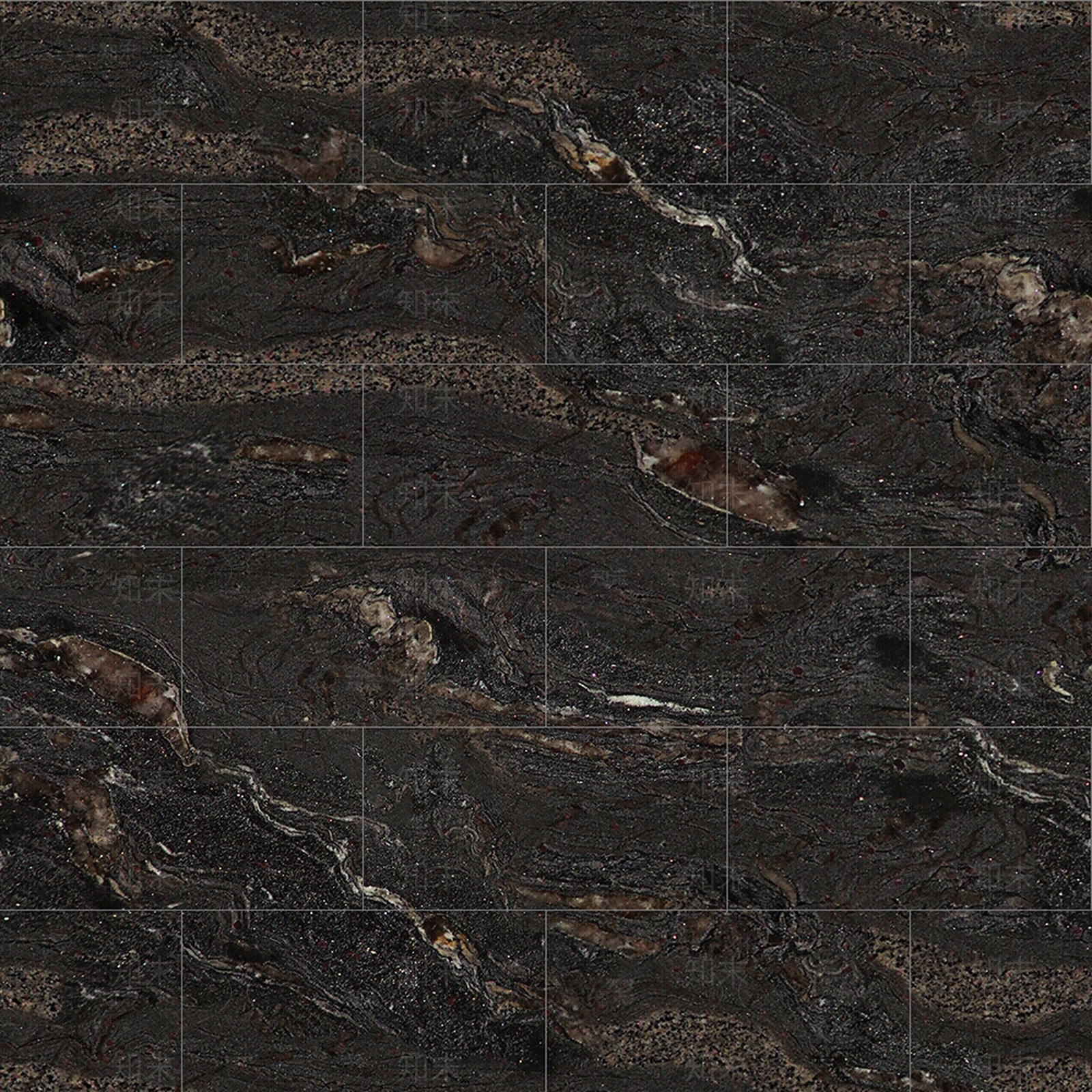 无缝现代黑色大理石拼花图案瓷砖地砖墙砖贴图下载【ID:1160088831】