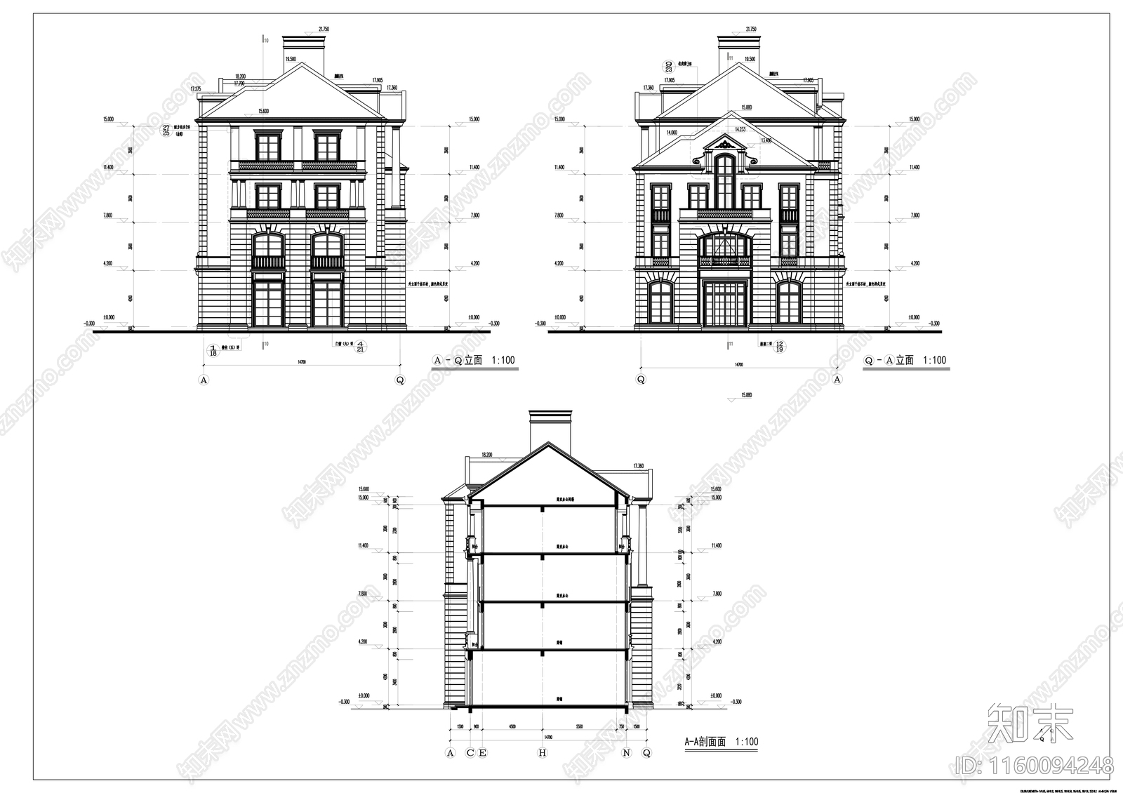 高档公寓小区住宅楼群cad施工图下载【ID:1160094248】