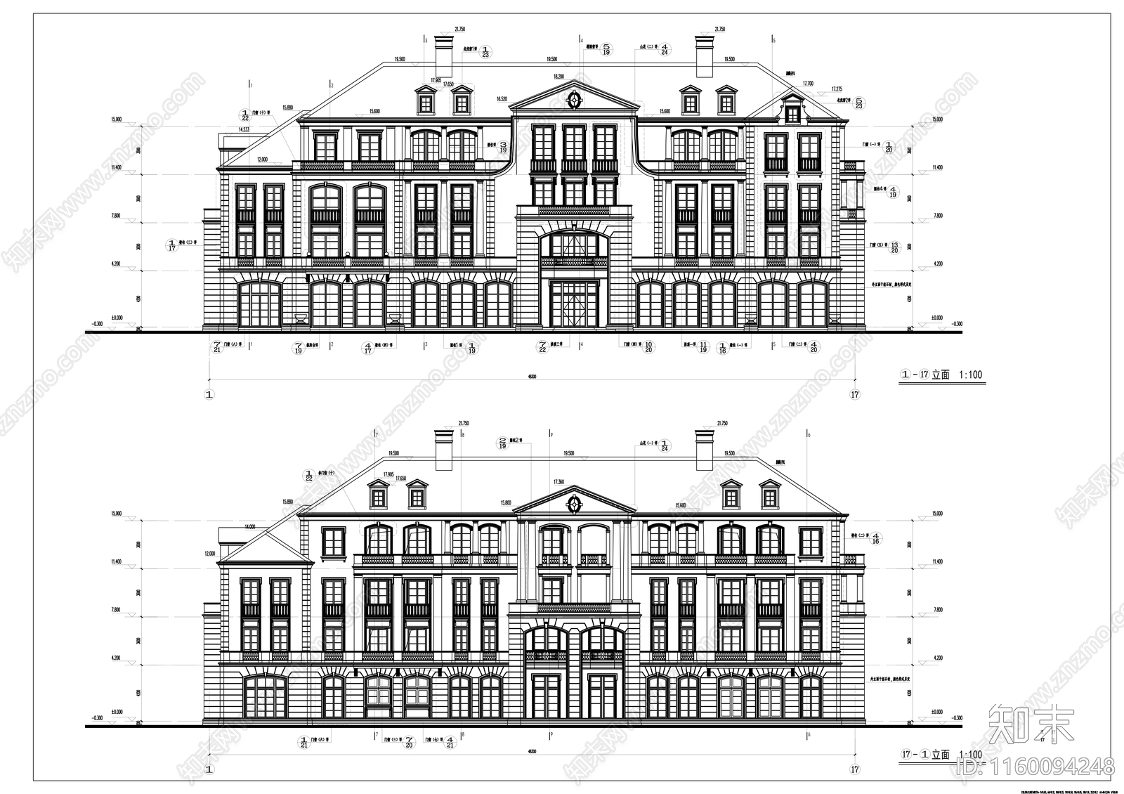 高档公寓小区住宅楼群cad施工图下载【ID:1160094248】