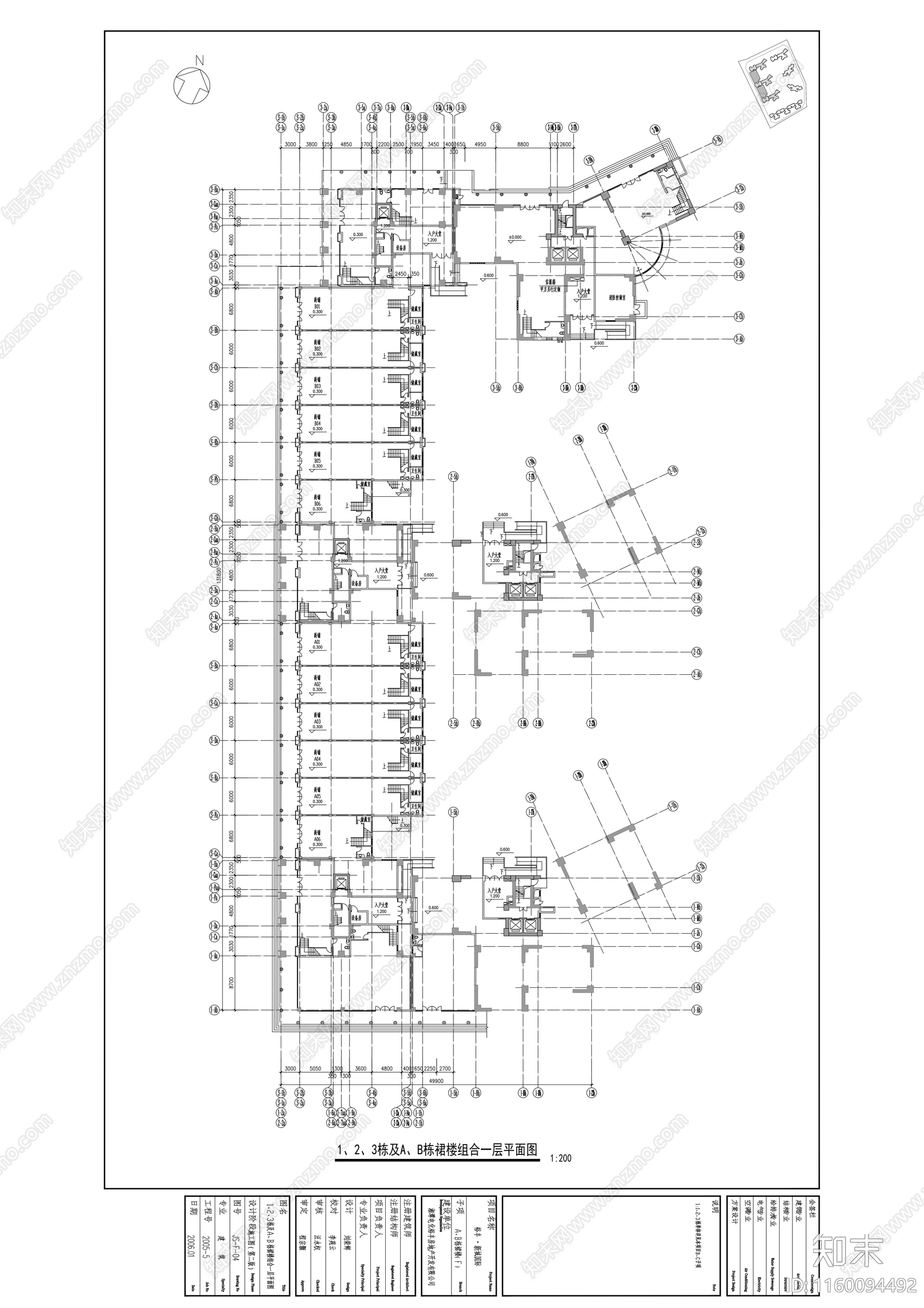 国际小区十八层商住楼Acad施工图下载【ID:1160094492】