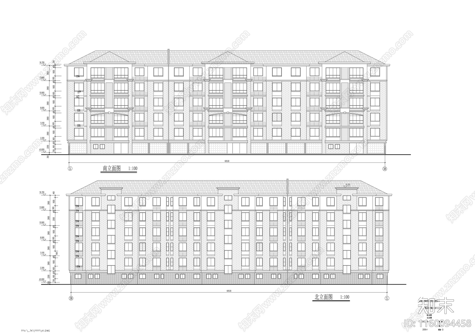 花苑六层住宅楼建筑扩初图cad施工图下载【ID:1160094458】