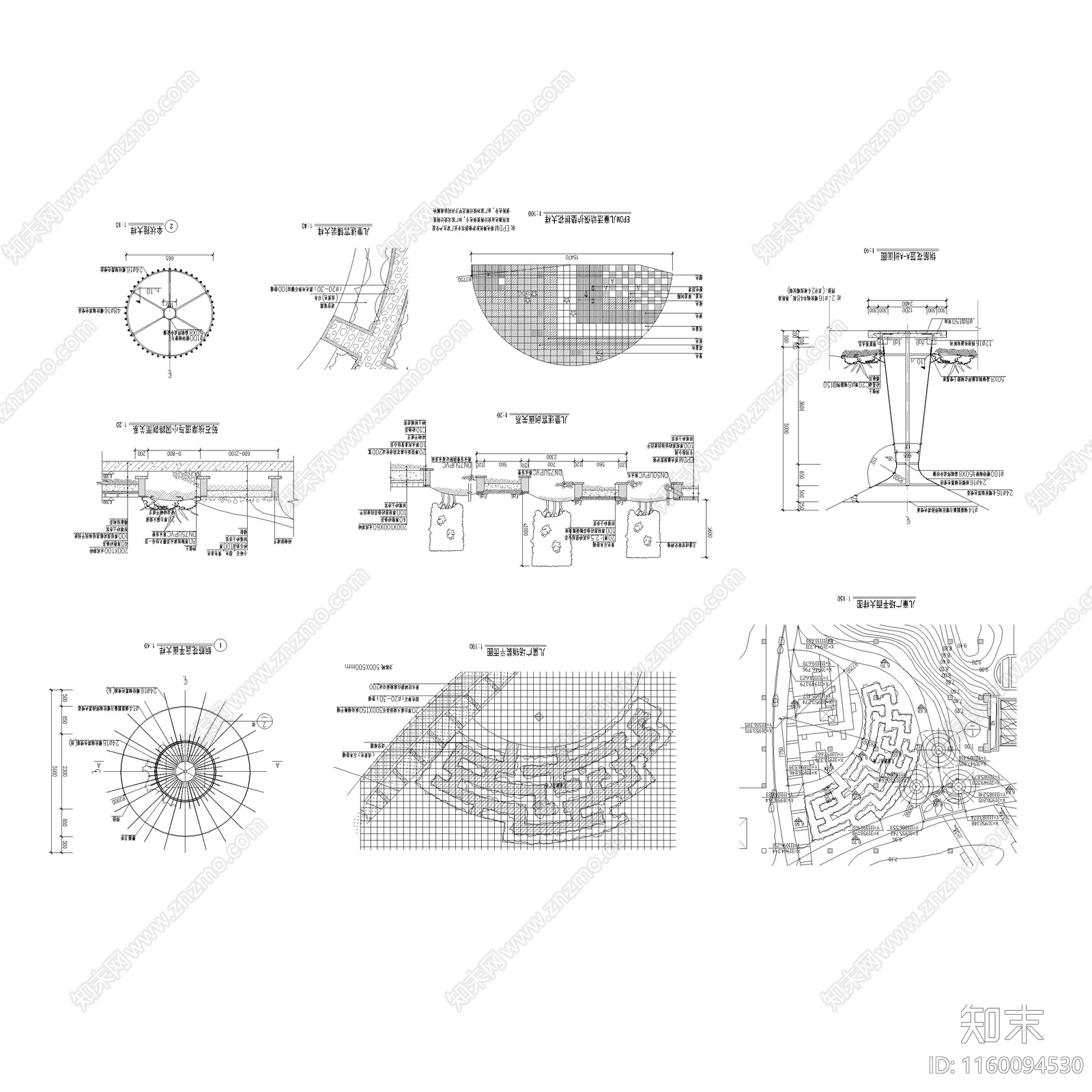 儿童迷宫及特色构筑小品详图施工图下载【ID:1160094530】