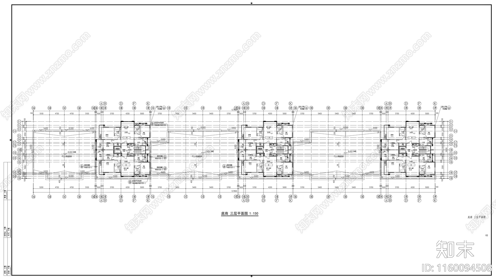 九层临街底商住宅楼扩初图cad施工图下载【ID:1160094508】