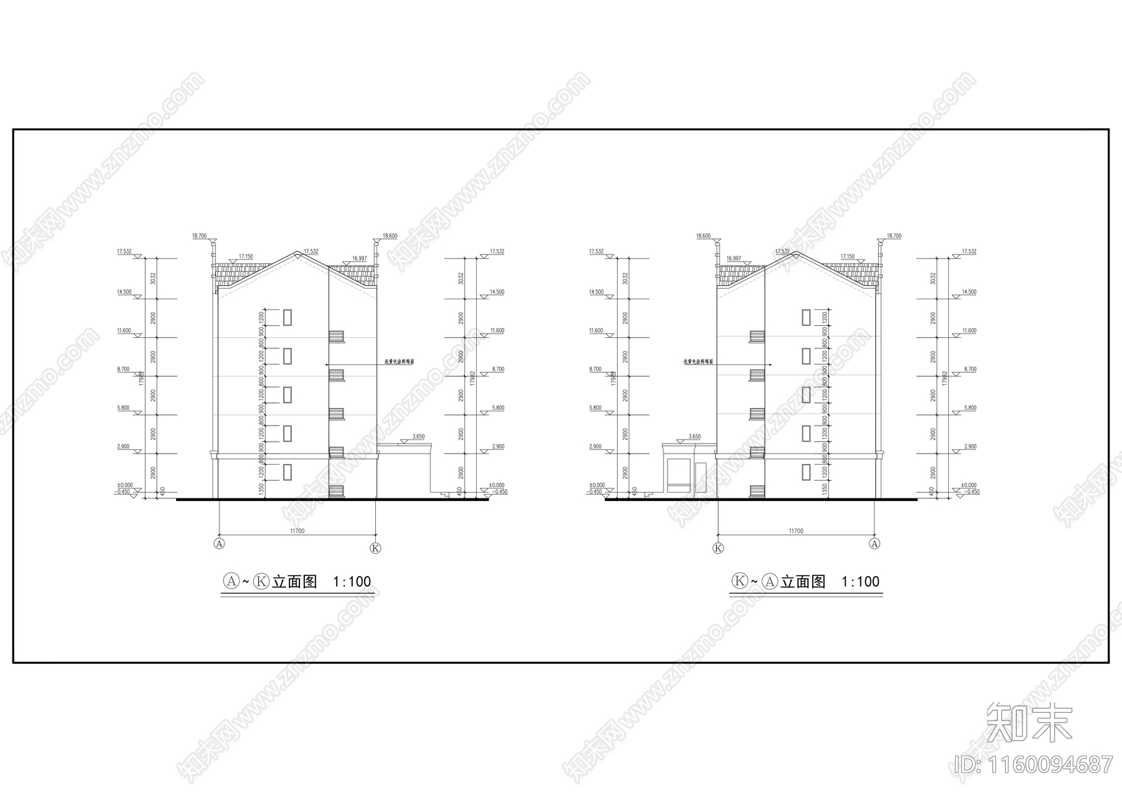 居民区五层住宅楼建cad施工图下载【ID:1160094687】