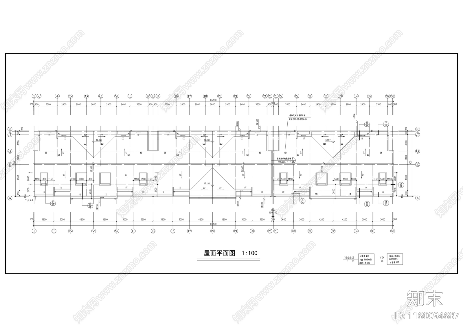 居民区五层住宅楼建cad施工图下载【ID:1160094687】