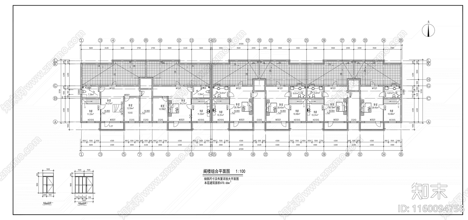 六层板式住宅楼建cad施工图下载【ID:1160094756】