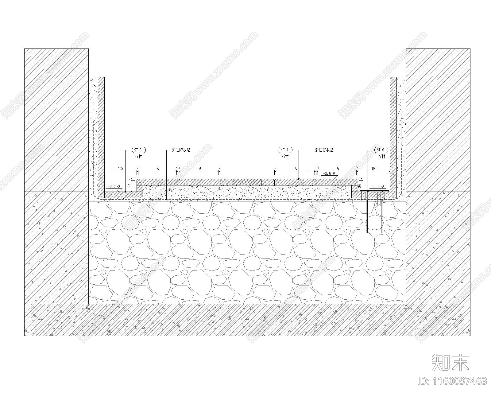 洗手间地面排水槽大样图3cad施工图下载【ID:1160097463】