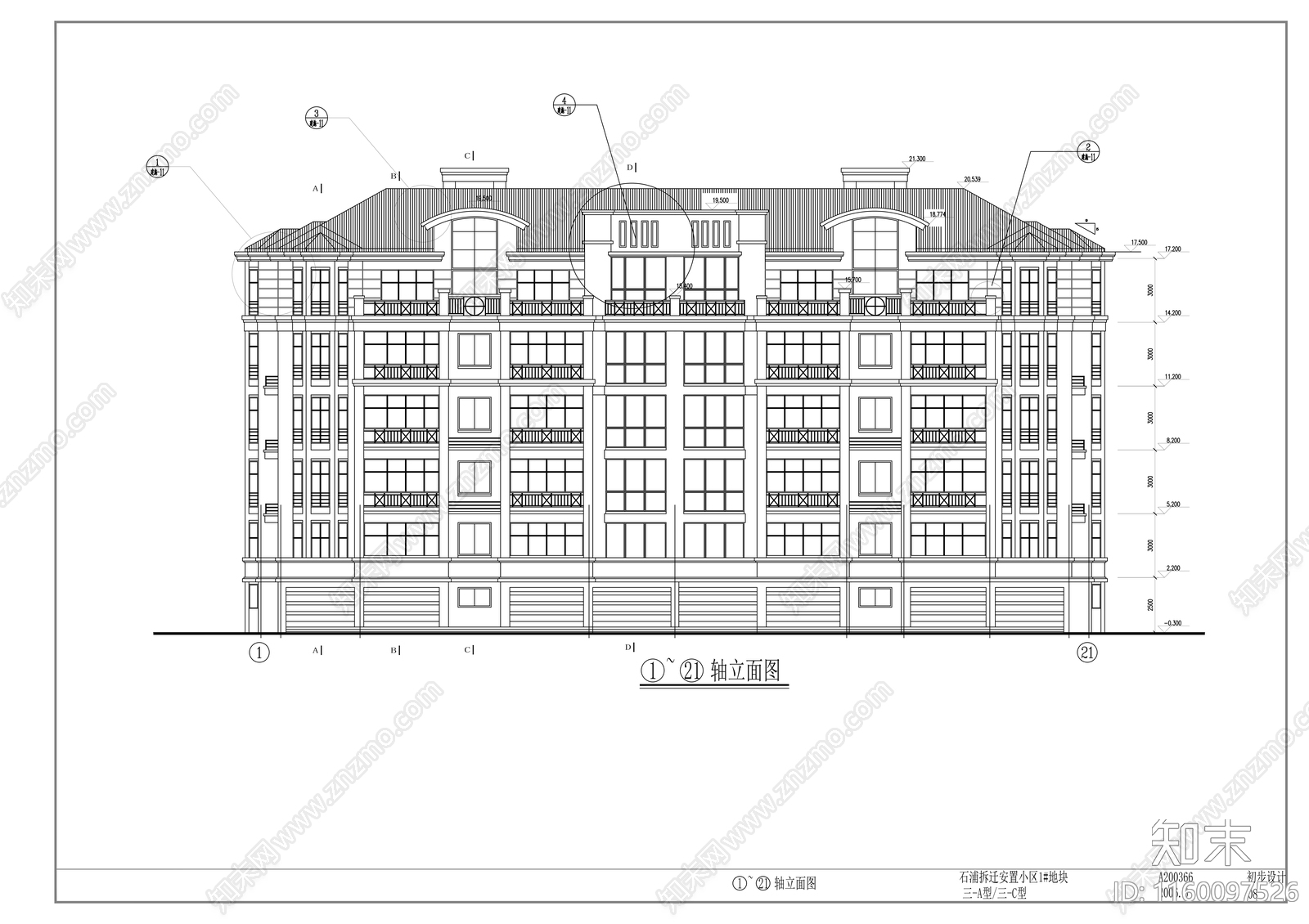 小区4栋六层底层架空住宅楼初步设计图cad施工图下载【ID:1160097526】