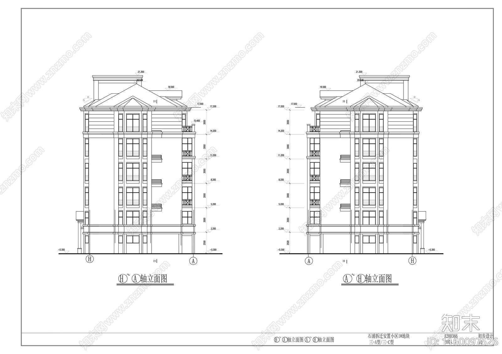 小区4栋六层底层架空住宅楼初步设计图施工图下载【ID:1160097526】