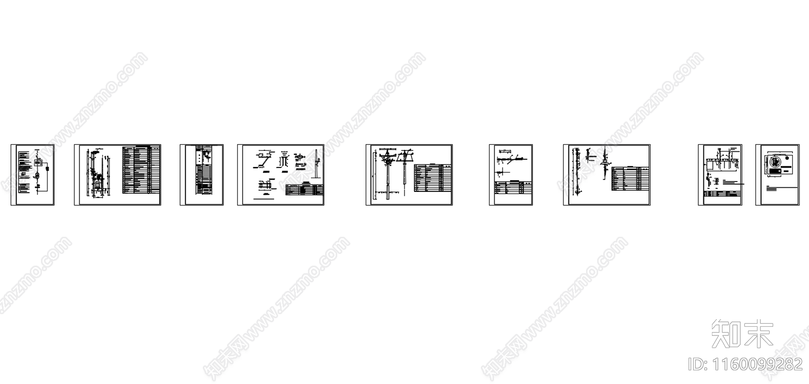 10kV线路杆上安装变压器安装图cad施工图下载【ID:1160099282】