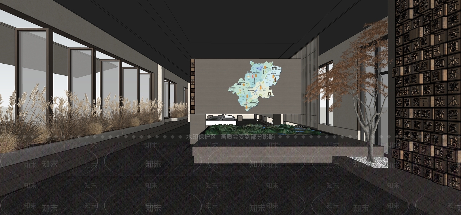 现代风格展厅SU模型下载【ID:1160193730】