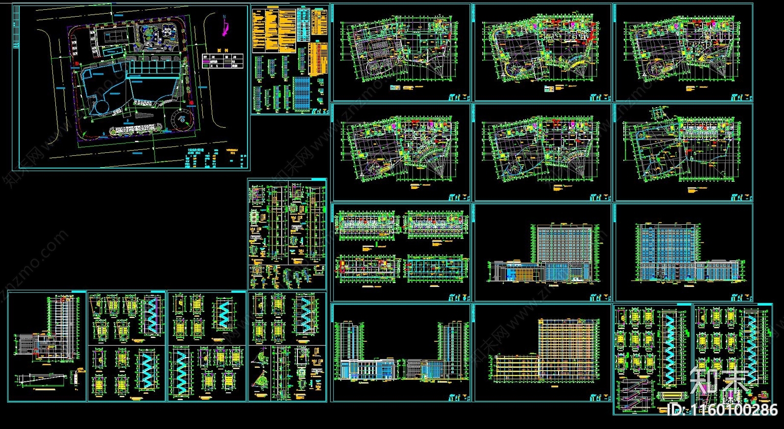 某高端酒店全套建cad施工图下载【ID:1160100286】