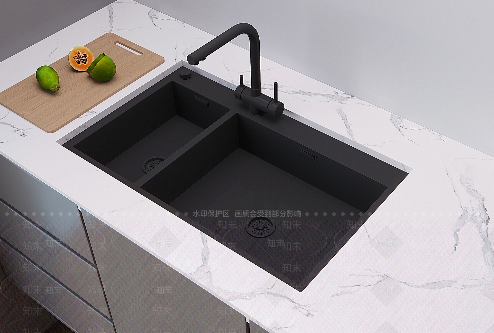 现代嵌入式水槽SU模型下载【ID:1160103337】