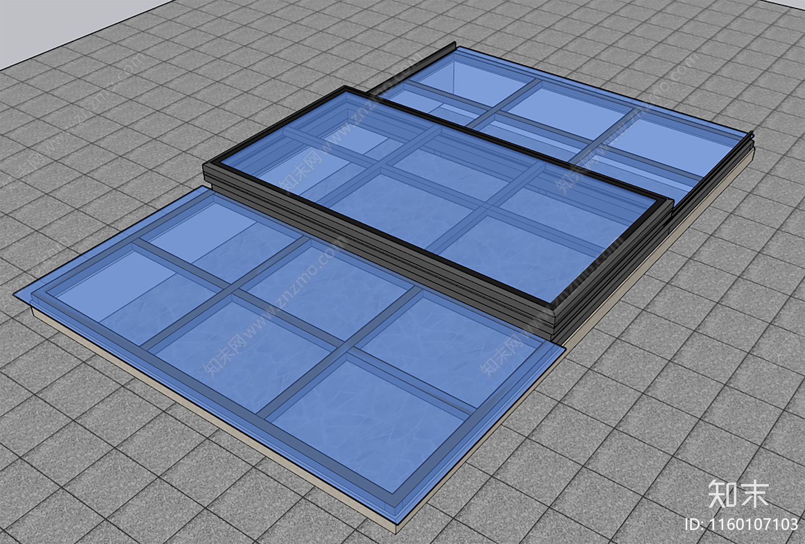 采光井平移天窗SU模型下载【ID:1160107103】