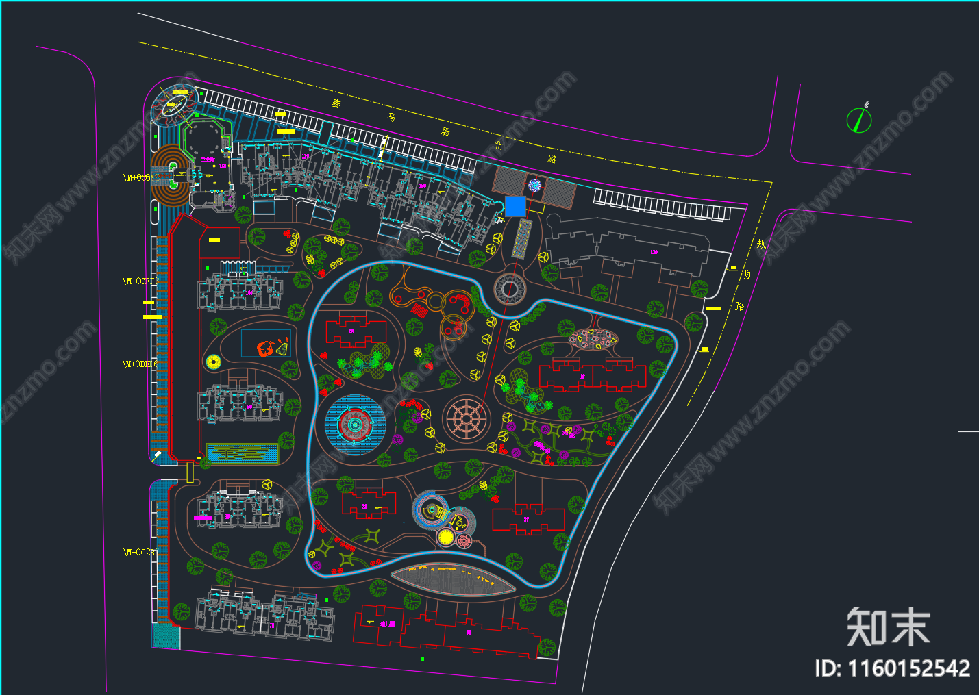 小区景观规划cad施工图下载【ID:1160152542】