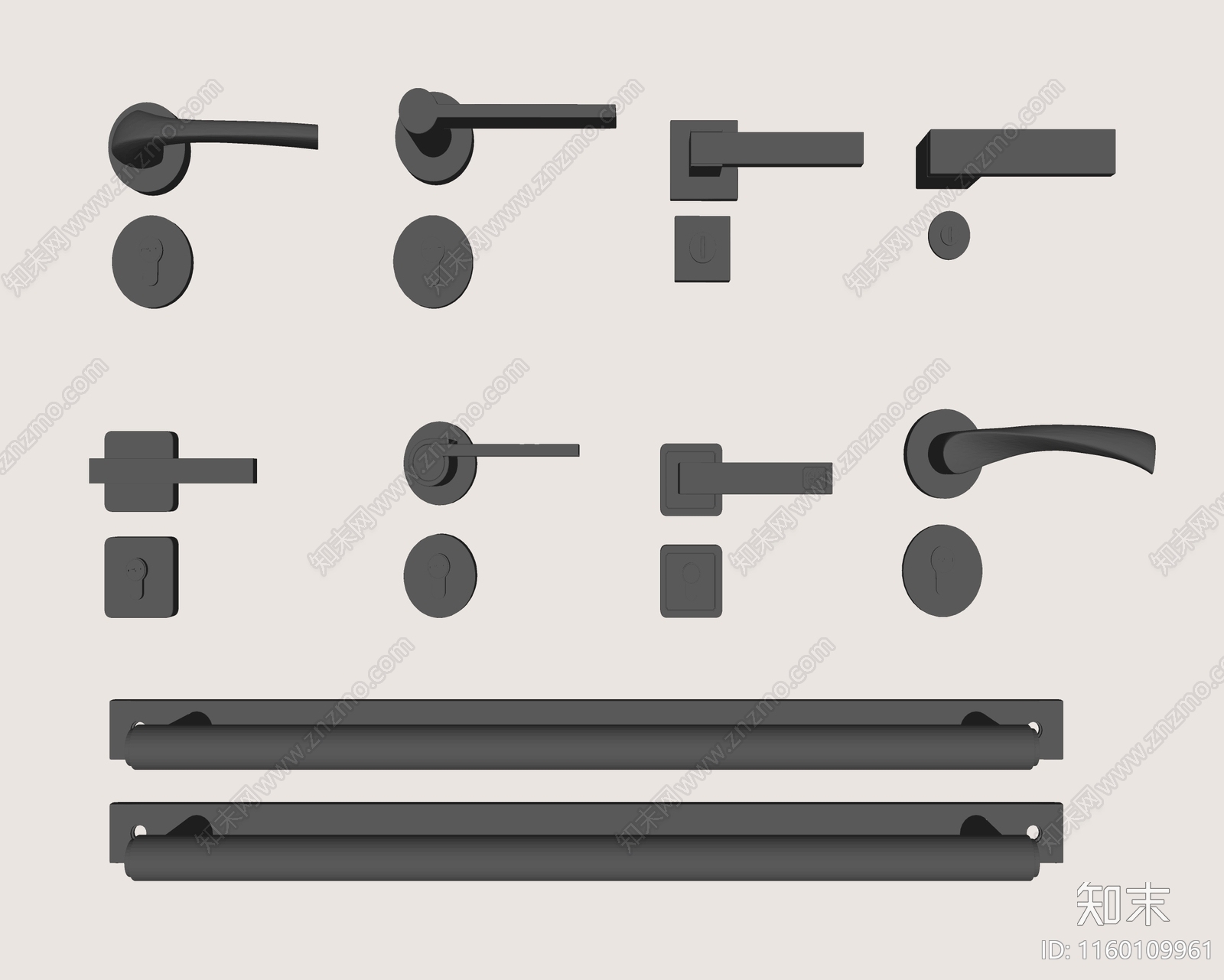 现代房门把手SU模型下载【ID:1160109961】