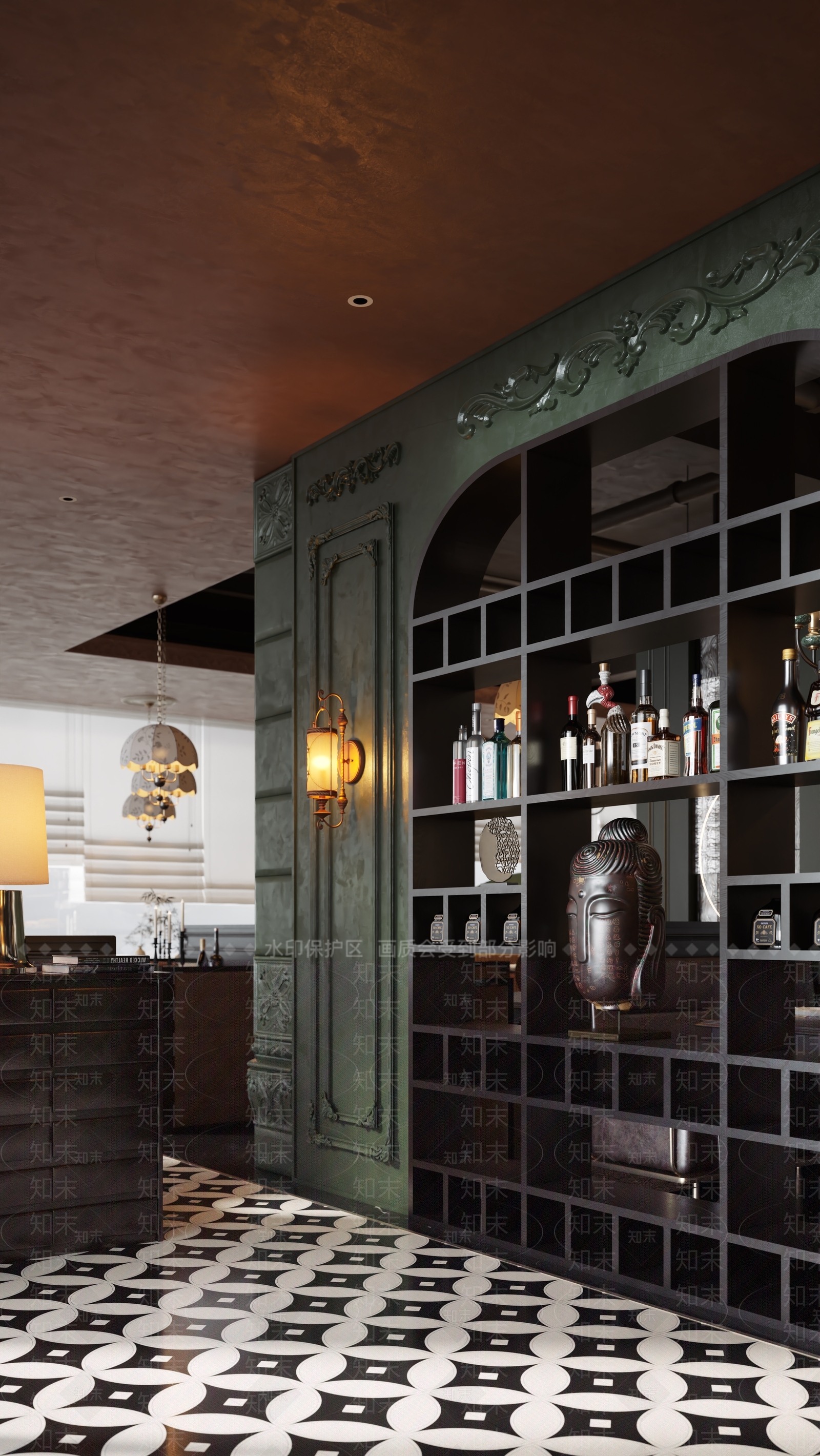 美式法式复古隔断3D模型下载【ID:1160112411】