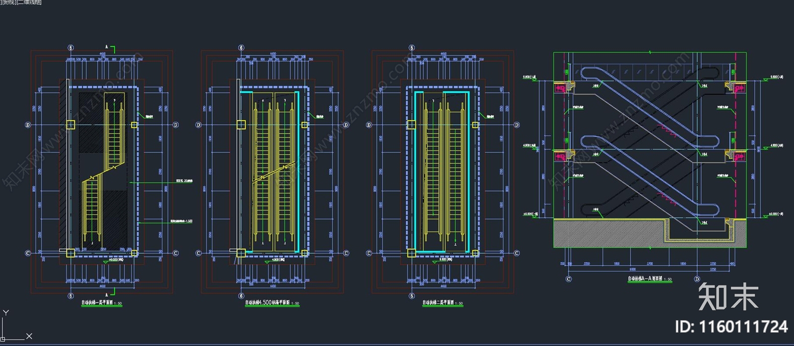 自动扶梯建cad施工图下载【ID:1160111724】