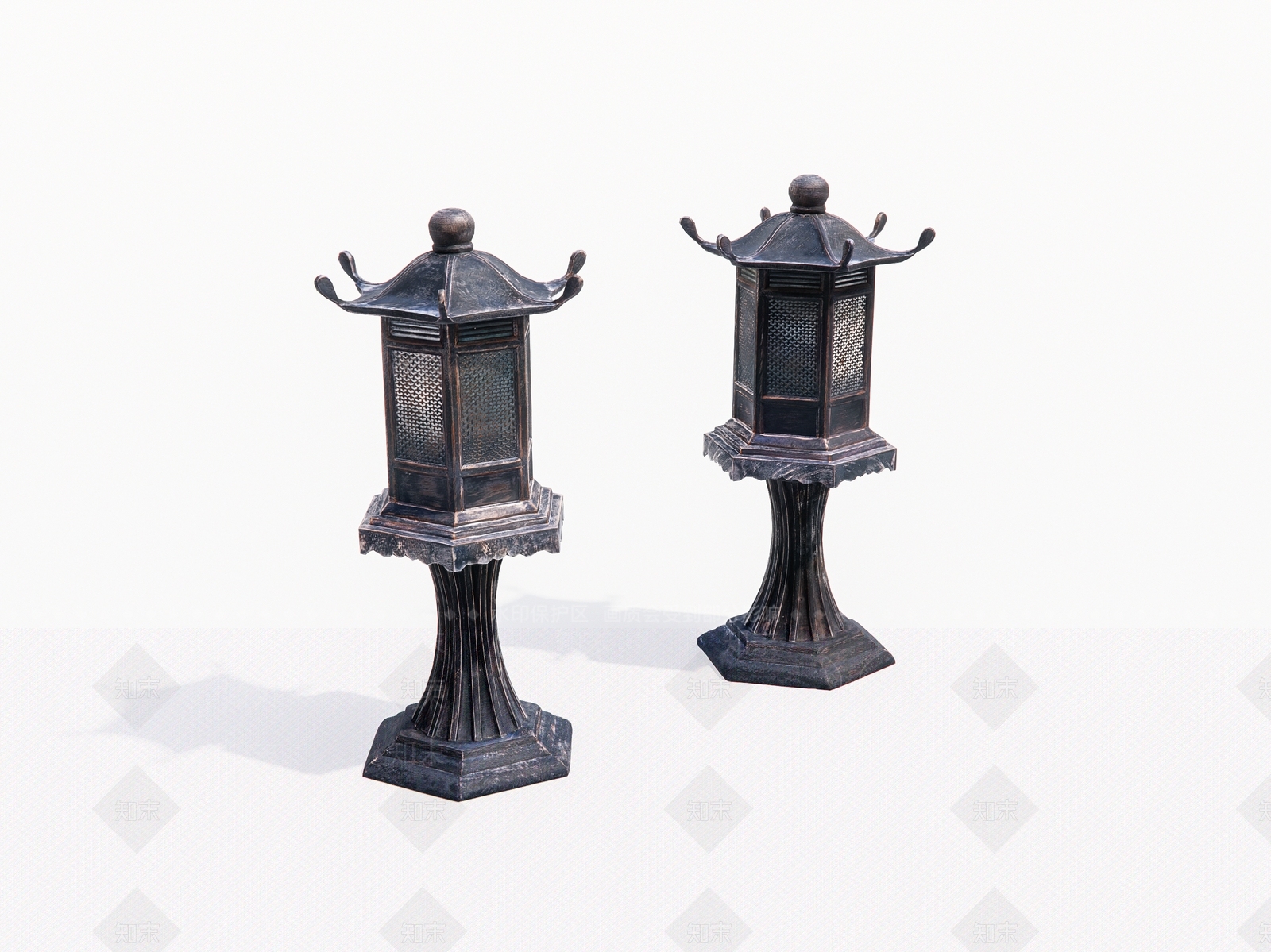 中式造型景观灯3D模型下载【ID:1160114236】