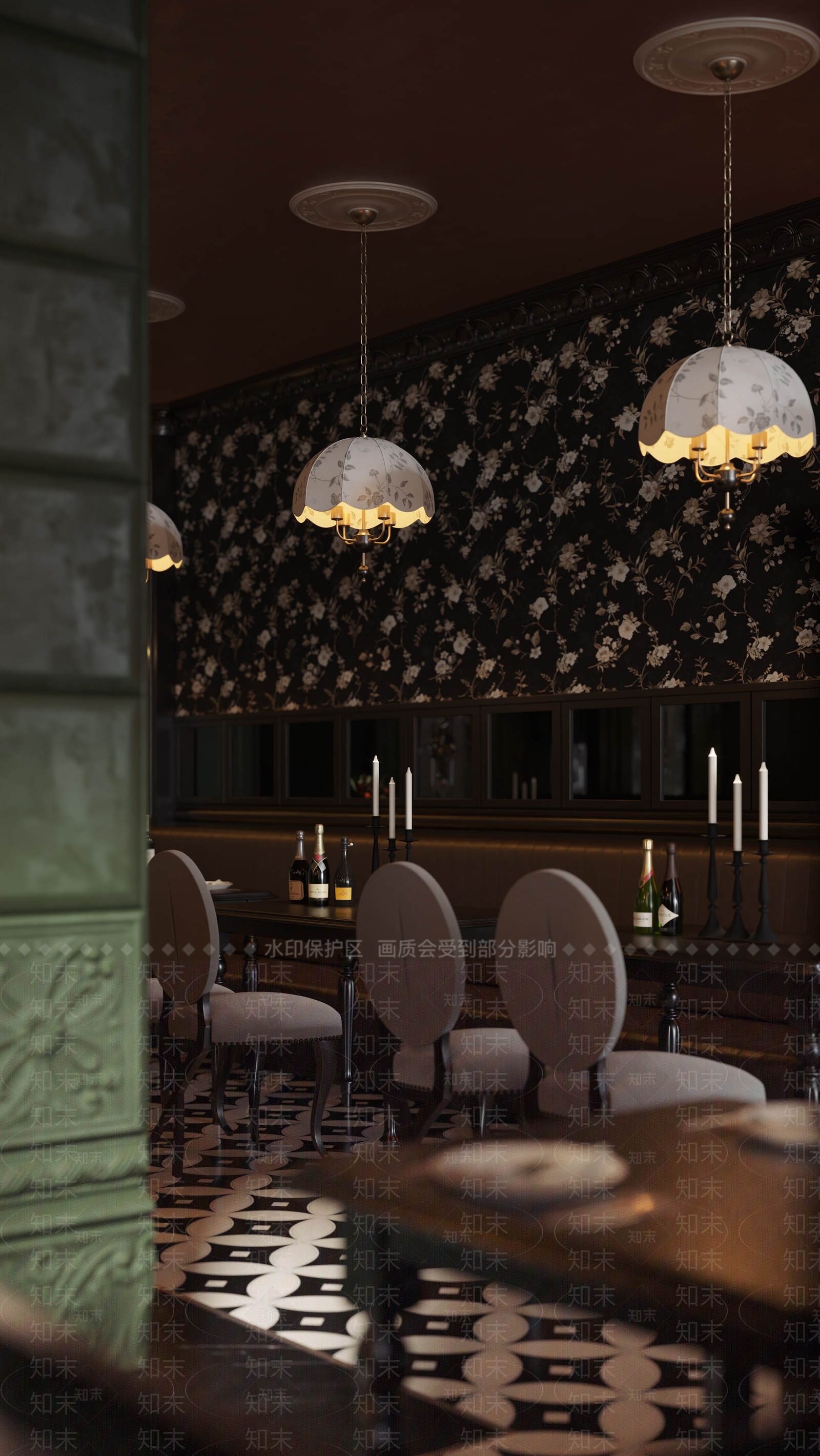 美式复古餐饮卡座3D模型下载【ID:1160114572】