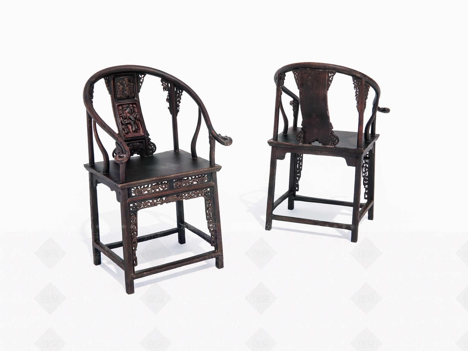 中式木制圈椅SU模型下载【ID:1160115436】