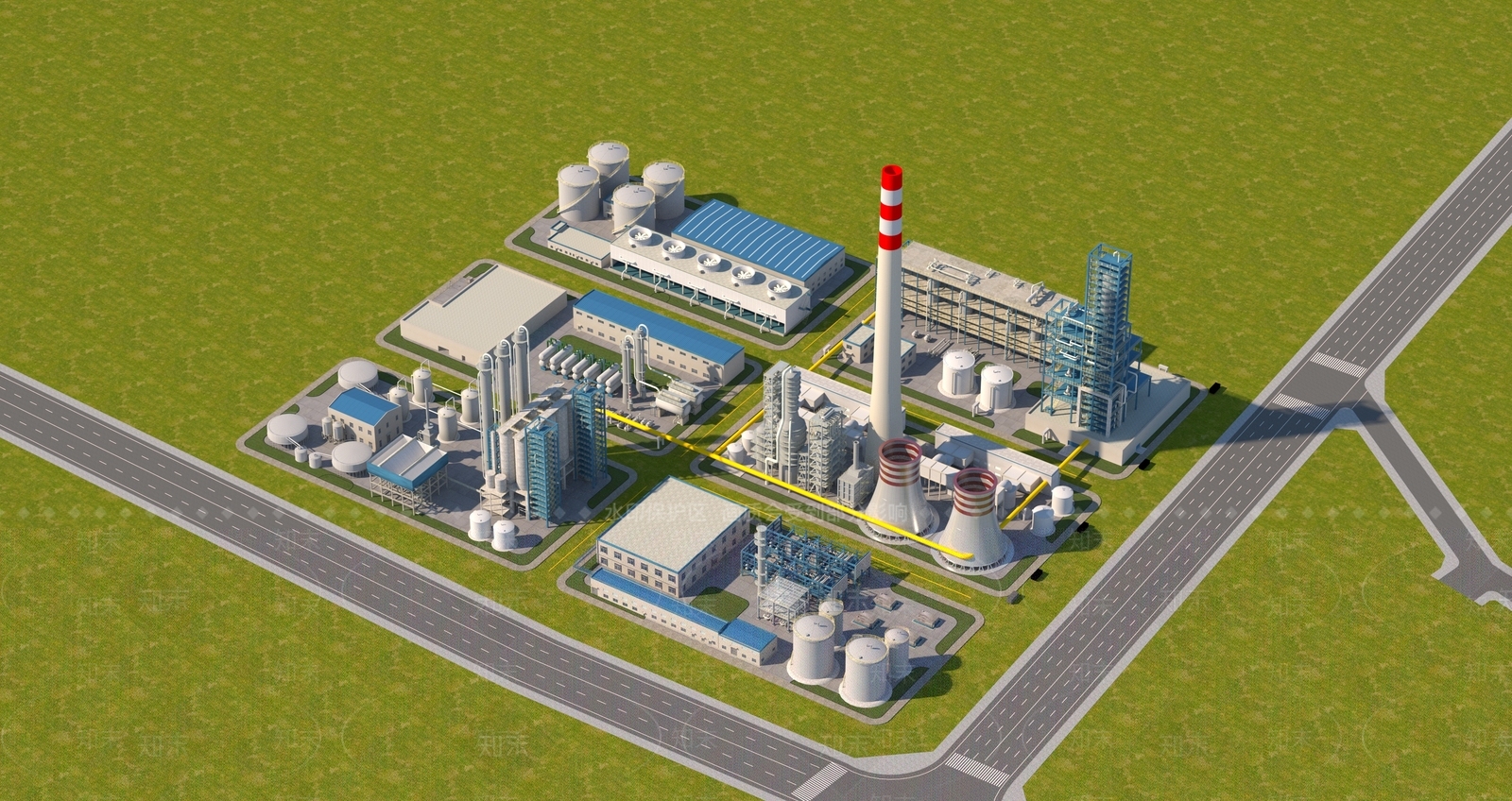 现代化工厂3D模型下载【ID:1160115826】