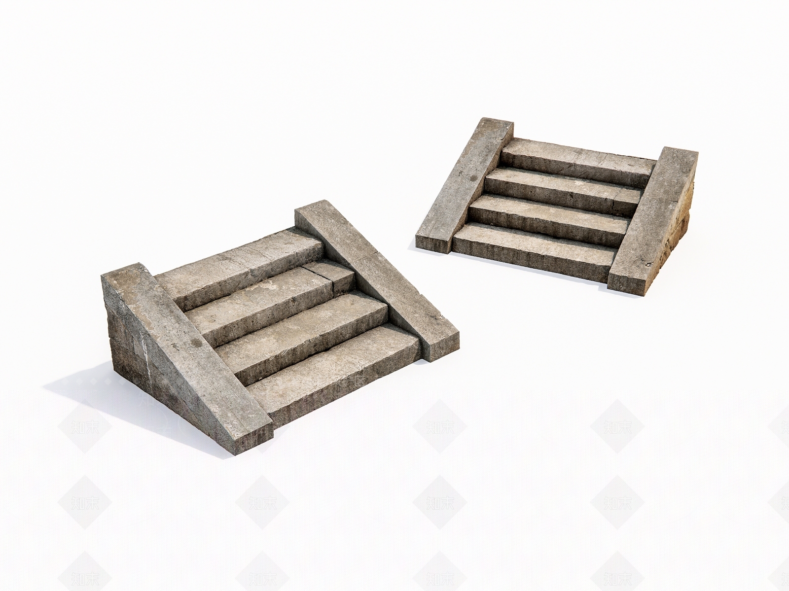 户外石头梯步3D模型下载【ID:1160117430】