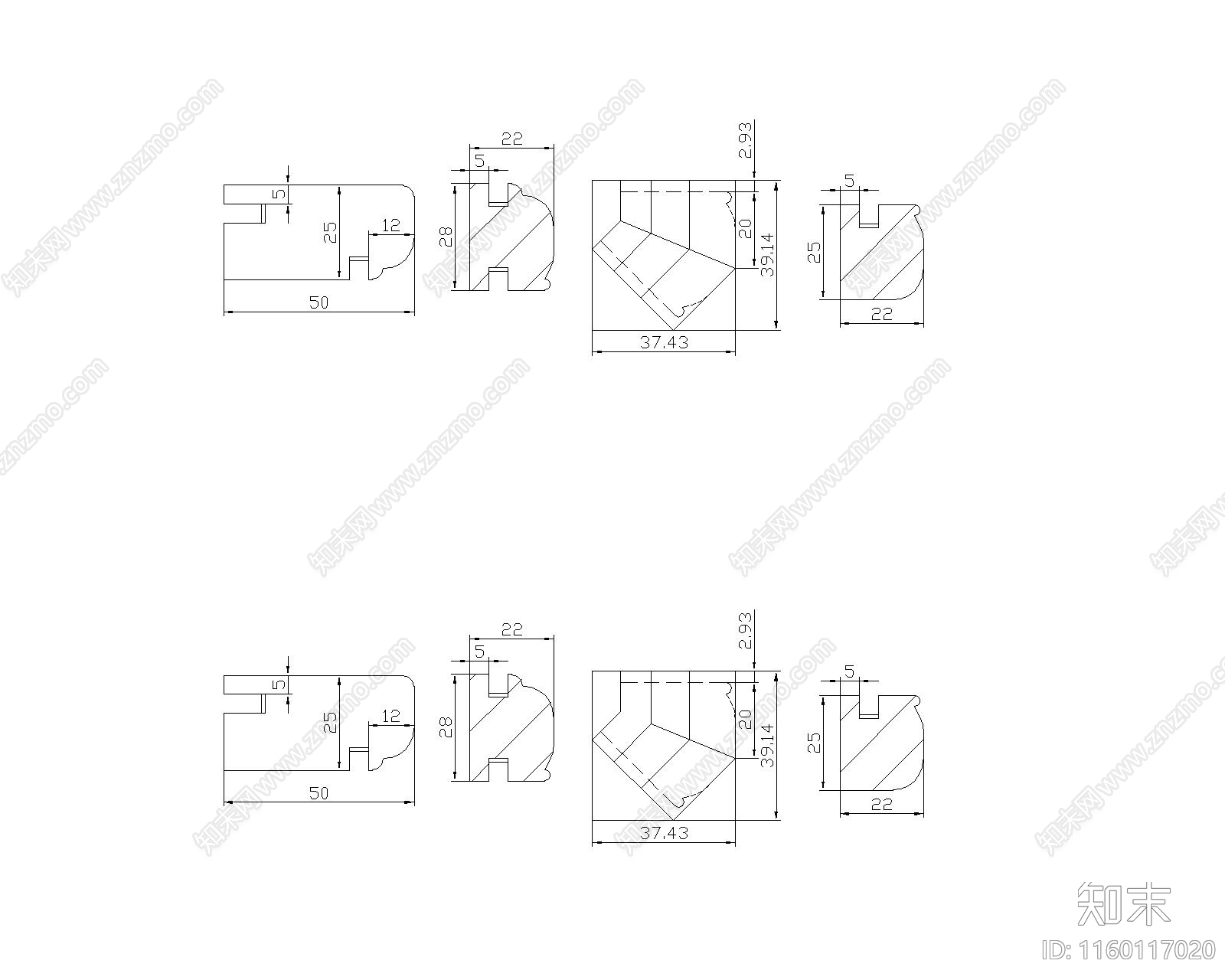 红木兽面纹八角凳cad施工图下载【ID:1160117020】