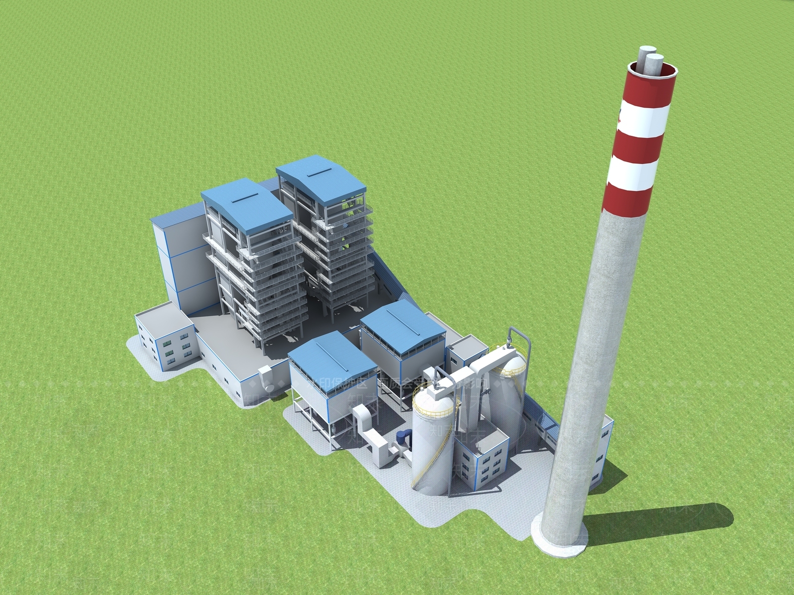 现代热电厂3D模型下载【ID:1160120484】