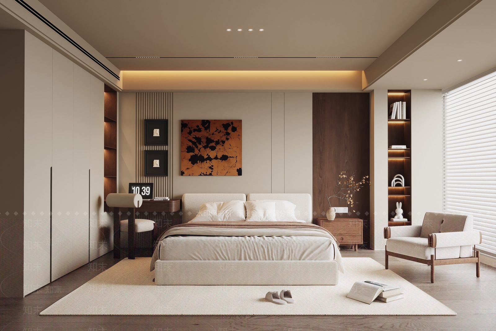 现代中古风卧室3D模型下载【ID:1160120955】