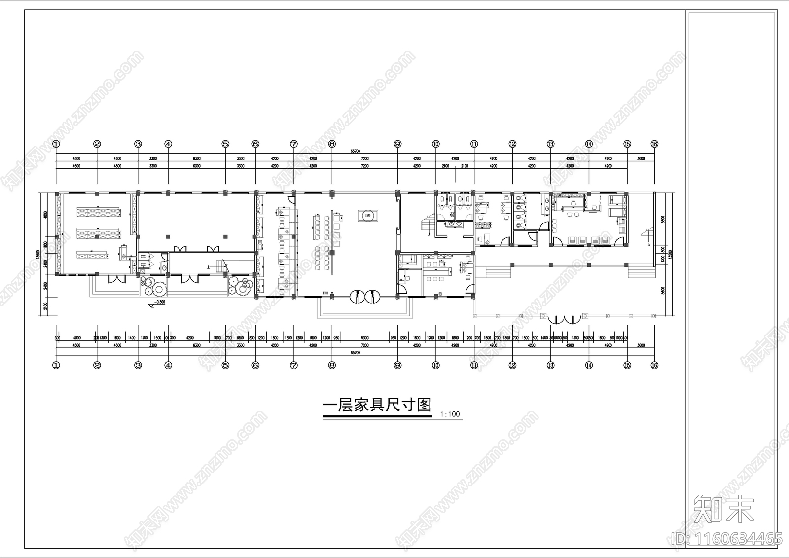 4套社区服务中心平面图cad施工图下载【ID:1160634465】